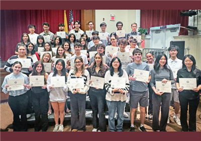  students with their awards